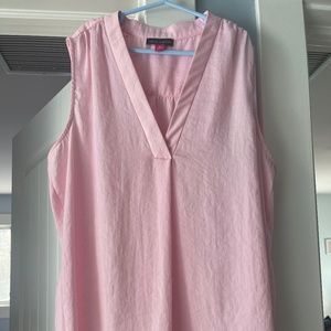 Pink sleeveless blouse